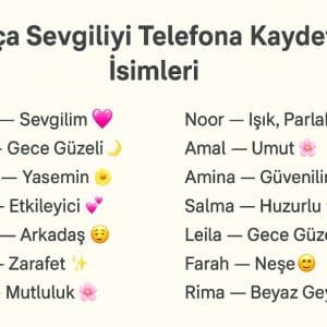 arapça sevgiliyi telefona kaydetme