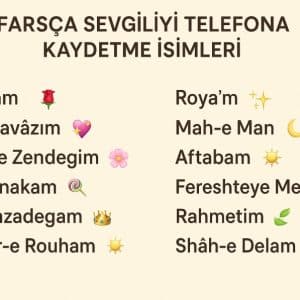 farsça sevgiliyi telefona kaydetme isimleri