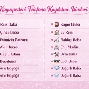kayınpederi telefona kaydetme isimleri karışık